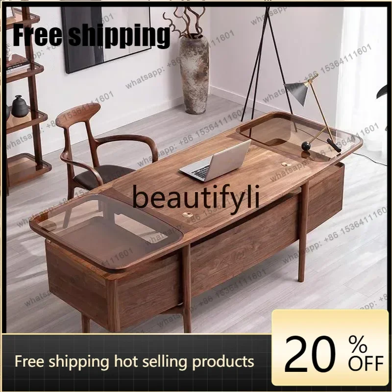 X4 Chinese walnut solid wood desk adult home office boss table light luxury modern writing desk small apartmentSSS
X4 Chinese walnut solid wood desk adult home office boss table light luxury modern writing desk small apartmentSSS