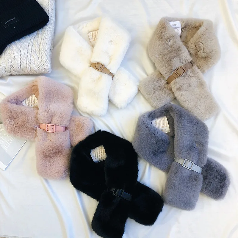 Winter Fashion Thick Collar Short Narrow Solid Color Neckerchief Women Soft Fluffy Faux Rabbit Fur Warm Scarf With Belt
Winter Fashion Thick Collar Short Narrow Solid Color Neckerchief Women Soft Fluffy Faux Rabbit Fur Warm Scarf With Belt