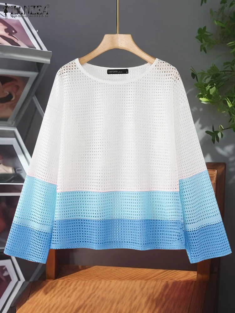 Women Round Neck Blouses ZANZEA 2025 Spring Long Sleeve Blusas Casual Color Patchwork Tunics Leisure Holiday Comfortable Tops
Women Round Neck Blouses ZANZEA 2025 Spring Long Sleeve Blusas Casual Color Patchwork Tunics Leisure Holiday Comfortable Tops