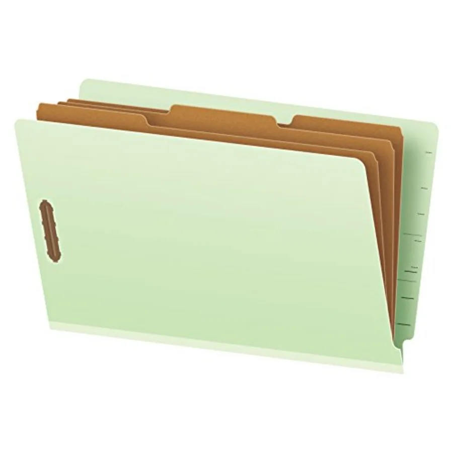 Pressboard End-Tab Classification Folders, Legal Size, 3 Dividers, 5" Expansion, Light Green, Straight Cut, 10/BX 23334
Pressboard End-Tab Classification Folders, Legal Size, 3 Dividers, 5" Expansion, Light Green, Straight Cut, 10/BX 23334