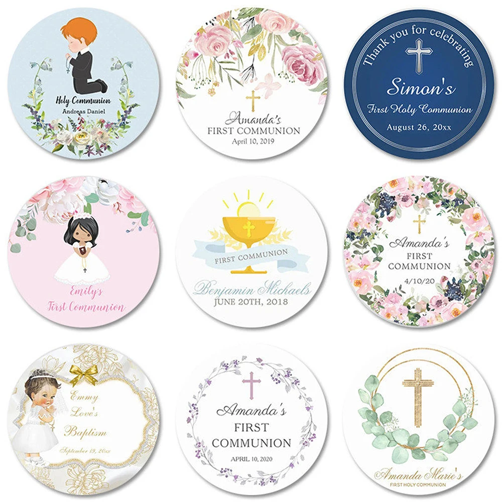 Custom Baptism Baby Shower Stickers Mi Primera Comunión Labels Personalized Candy Favors Wedding Birthday Gift Box Stickers
Custom Baptism Baby Shower Stickers Mi Primera Comunión Labels Personalized Candy Favors Wedding Birthday Gift Box Stickers