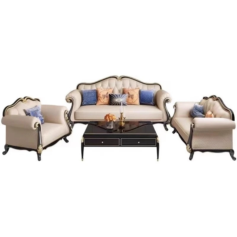 Fa light luxury living room Solid wood luxury living room Simple villa European sofa furniture
Fa light luxury living room Solid wood luxury living room Simple villa European sofa furniture