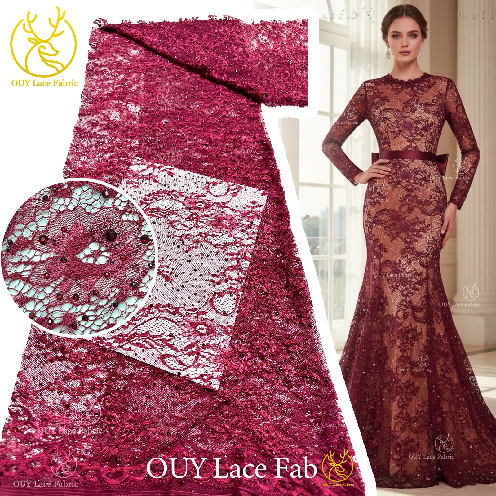 5 Yards French Embroidery Tulle Diamond Lace Nigerian African Sequins Beaded Lace For Women Party Dress Wedding Dress Sewing
5 Yards French Embroidery Tulle Diamond Lace Nigerian African Sequins Beaded Lace For Women Party Dress Wedding Dress Sewing