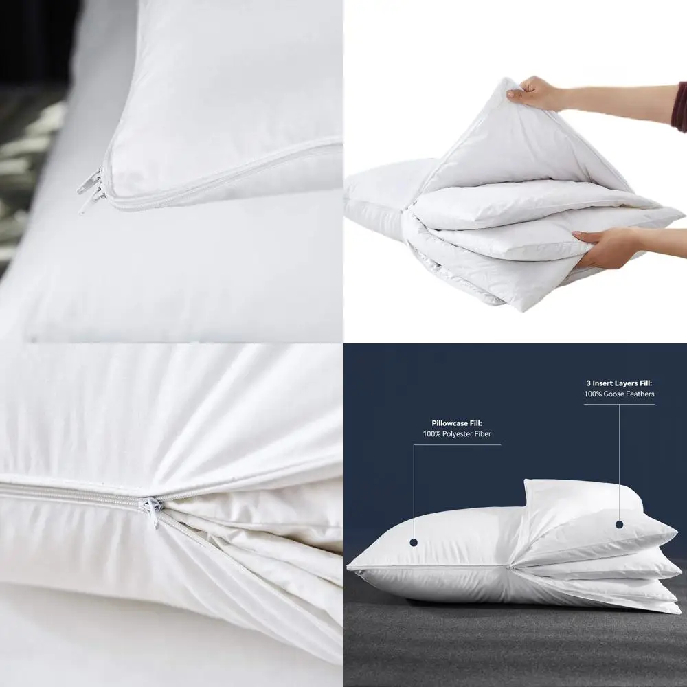 Queen Size Adjustable Layer Pillow with Premium Goose Down and 100% Cotton Zipper Closure
Queen Size Adjustable Layer Pillow with Premium Goose Down and 100% Cotton Zipper Closure