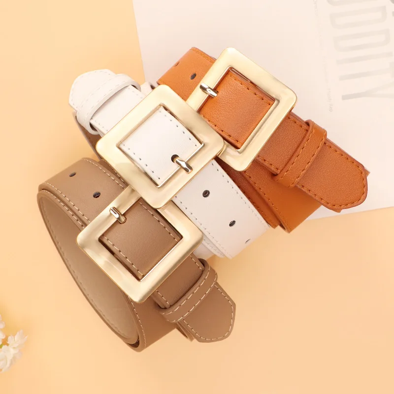 New Leisure Simple All-match Belt for Women Fashion Alloy Square Buckle Waistband Top Quality Lady Decorative Dresses Jeans Belt
New Leisure Simple All-match Belt for Women Fashion Alloy Square Buckle Waistband Top Quality Lady Decorative Dresses Jeans Belt