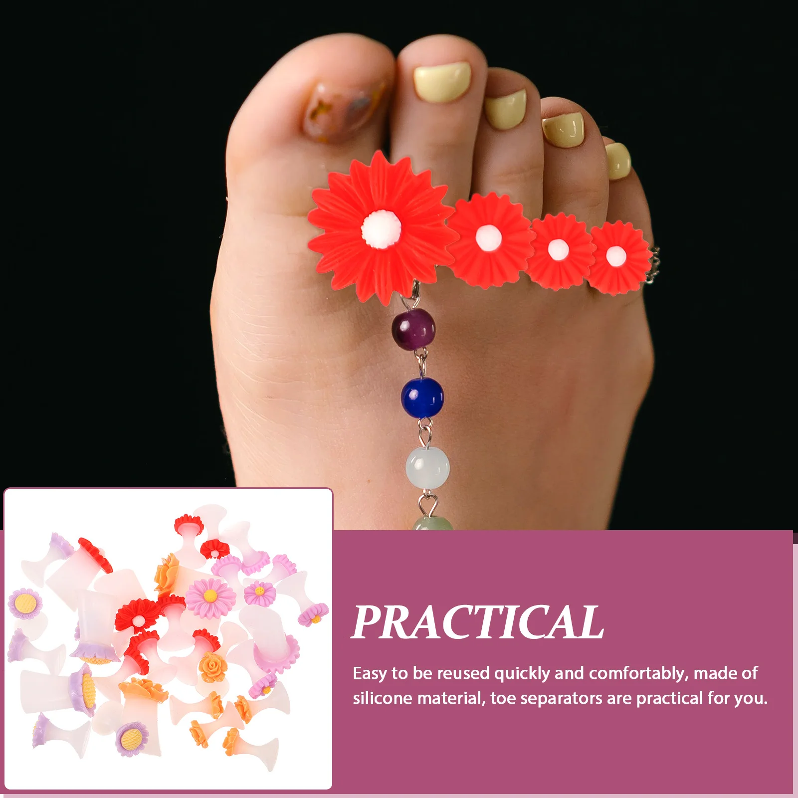 32 шт., силиконовые разделители для пальцев ног с цветочным принтом, многоразовые разделители для лака для ногтей для педикюра для женщин, разделители для ухода за ногтями для женщин
32 шт., силиконовые разделители для пальцев ног с цветочным принтом, многоразовые разделители для лака для ногтей для педикюра для женщин, разделители для ухода за ногтями для женщин