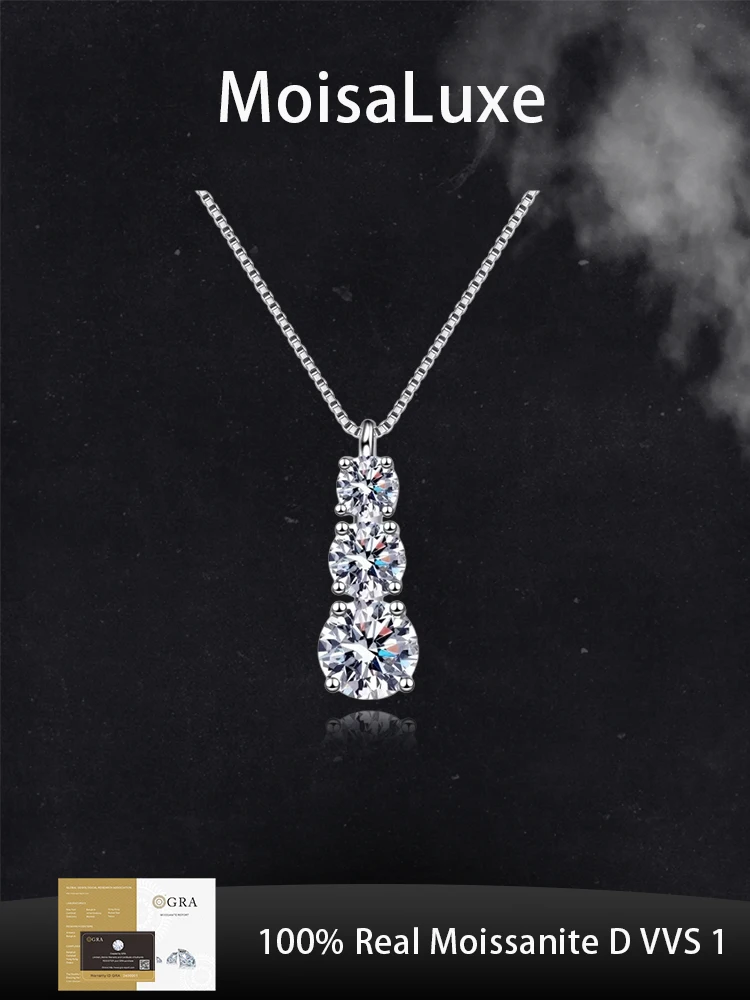 MoisaLuxe Official Store Moissanite Plata Sterling 925 Silver Jewelry Simple Three Round Pendant Necklace for Women Fashion
MoisaLuxe Official Store Moissanite Plata Sterling 925 Silver Jewelry Simple Three Round Pendant Necklace for Women Fashion