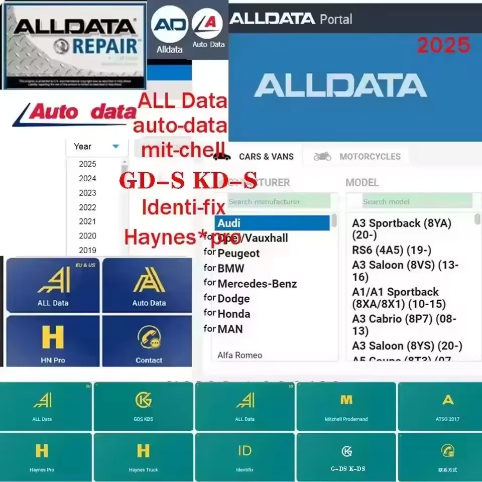 2025 para datos de automóvil Alldata Conta en línea Software de reparación de taller Todos los datos Haynes Compatible con inici
2025 para datos de automóvil Alldata Conta en línea Software de reparación de taller Todos los datos Haynes Compatible con inici