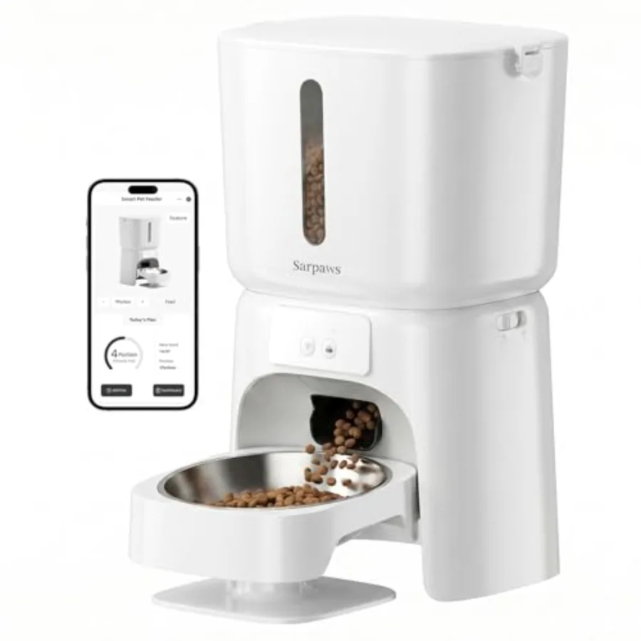 Automatic Cat Feeder, 6L WiFi Smart Pet Food Dispenser with App Control, Elevated 5° Slanted Stainless Steel Bowl, Timed Feedin
Automatic Cat Feeder, 6L WiFi Smart Pet Food Dispenser with App Control, Elevated 5° Slanted Stainless Steel Bowl, Timed Feedin