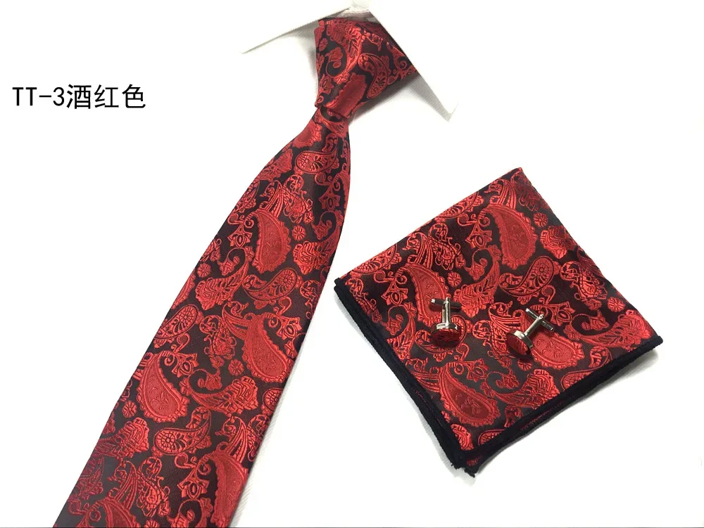 Men's tie new formal attire Paisley cashew flower European and American tie three piece set in stock
Men's tie new formal attire Paisley cashew flower European and American tie three piece set in stock
