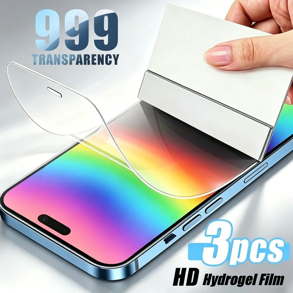 3Pcs Hydrogel Film Full Cover for iPhone 17 16 15 14 Pro Max 17e 16e 13 12 11 Pro Air 15 14 Plus Anti-Scratch Screen Protector
3Pcs Hydrogel Film Full Cover for iPhone 17 16 15 14 Pro Max 17e 16e 13 12 11 Pro Air 15 14 Plus Anti-Scratch Screen Protector