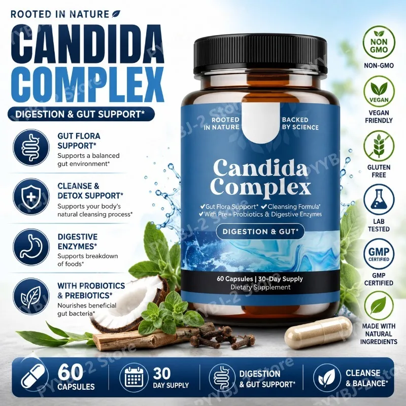 Candida Capsules 60 Count with Caprylic Acid,Prebiotics & Probiotics Support Gut Microbiota Health and Promote Body Cleanliness
Candida Capsules 60 Count with Caprylic Acid,Prebiotics & Probiotics Support Gut Microbiota Health and Promote Body Cleanliness