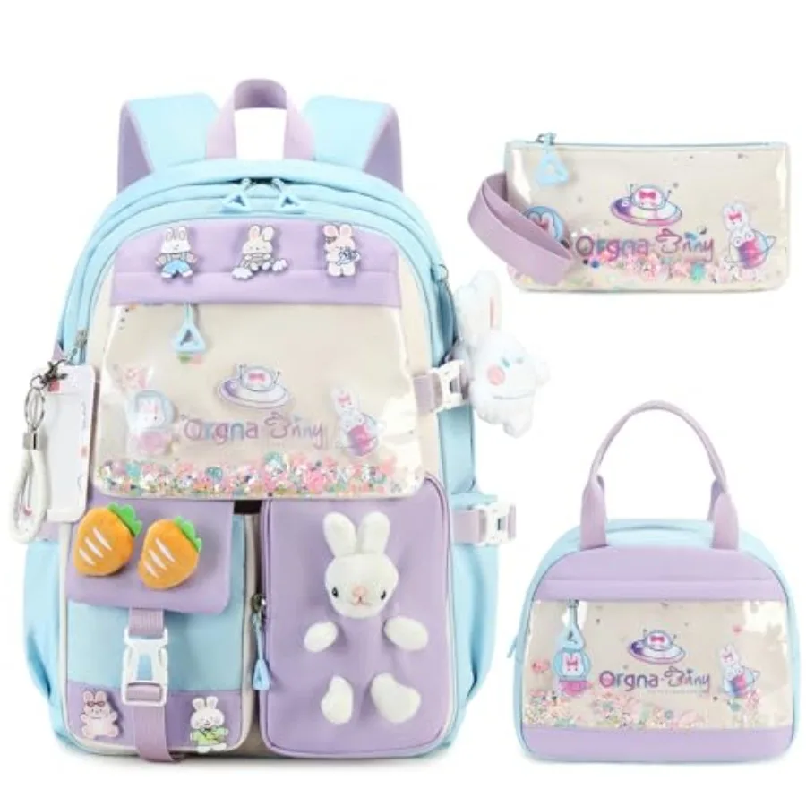 Backpack for Girls Cute Bookbag Set with Lunch Box Pencil Case Kawaii Bunny School Backpacks for Girl 3 Pcs Kindergarten Elemen
Backpack for Girls Cute Bookbag Set with Lunch Box Pencil Case Kawaii Bunny School Backpacks for Girl 3 Pcs Kindergarten Elemen