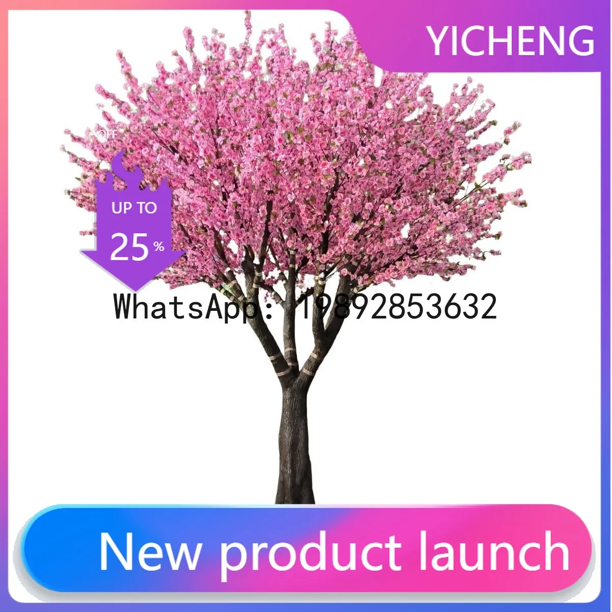Hys peach blossom tree artificial tree green plant mall indoor and outdoor decoration styling fiberglass simulation
Hys peach blossom tree artificial tree green plant mall indoor and outdoor decoration styling fiberglass simulation