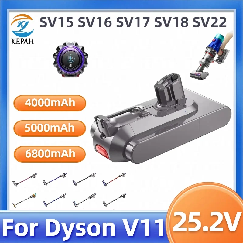 25.2V Li-ion Replacement Battery 4.0-12.8Ah for Dyson V11 SV16 SV17 SV18 SV22 Animal Fluffy Torque Drive Extra Vacuum Cleaner
25.2V Li-ion Replacement Battery 4.0-12.8Ah for Dyson V11 SV16 SV17 SV18 SV22 Animal Fluffy Torque Drive Extra Vacuum Cleaner
