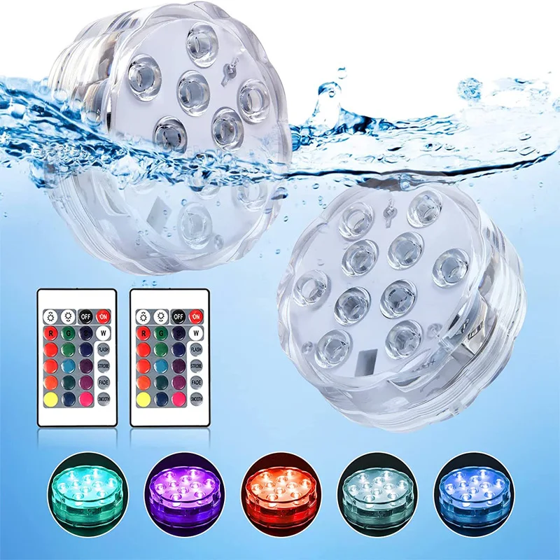 10LED RGB Remote Control Submersible Light Waterproof Underwater Lights Pond Swimming Pool Decorative Night Lamps For Aquarium
10LED RGB Remote Control Submersible Light Waterproof Underwater Lights Pond Swimming Pool Decorative Night Lamps For Aquarium