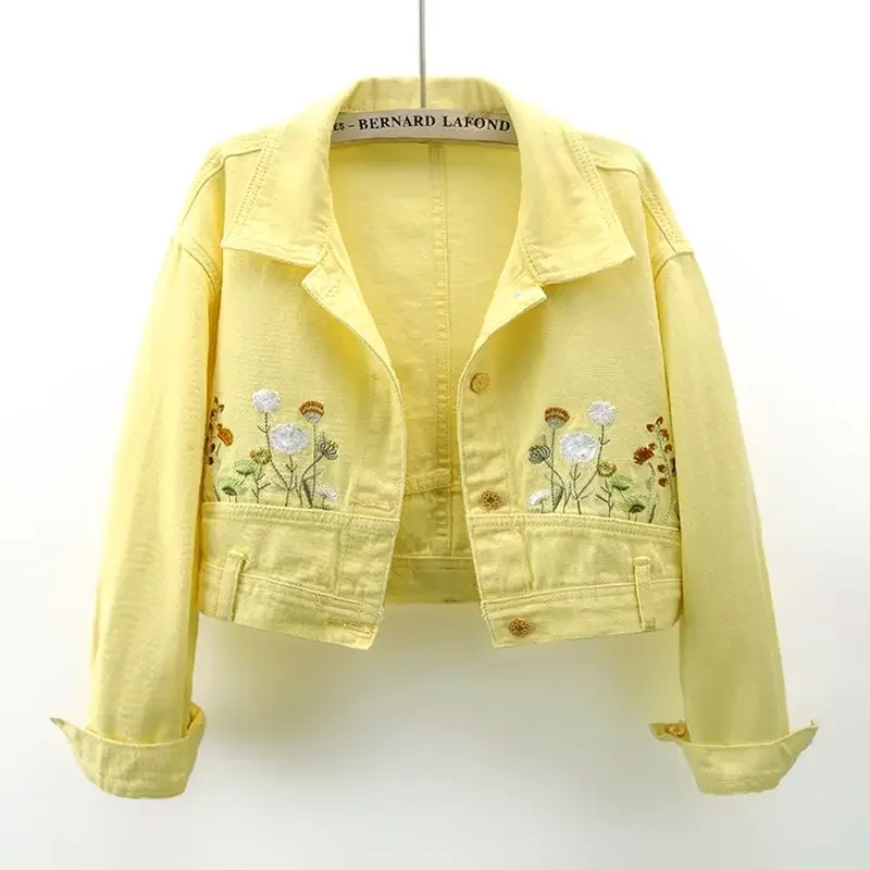 Spring Autumn Floral Embroidery Long Sleeve Denim Coat Women Crop Jackets Vintage Bomber Jacket Short Jacket Design Tops Chic
Spring Autumn Floral Embroidery Long Sleeve Denim Coat Women Crop Jackets Vintage Bomber Jacket Short Jacket Design Tops Chic