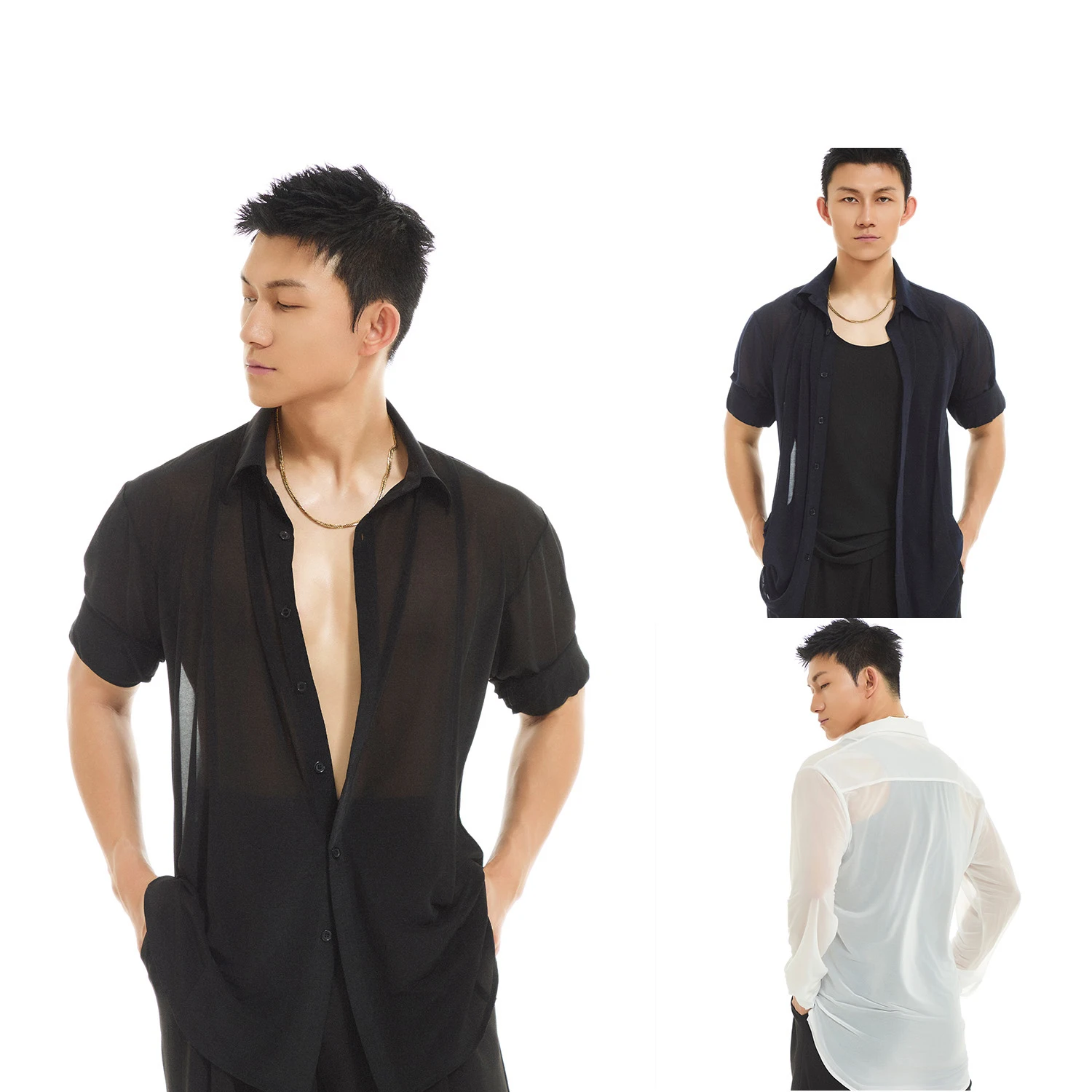 2025 Collar Mesh Shirt Latin Dance Tops For Men Chacha Rumba Samba Modern Dance Practice Clothes Adult Latin Costumes DQS19695 
2025 Collar Mesh Shirt Latin Dance Tops For Men Chacha Rumba Samba Modern Dance Practice Clothes Adult Latin Costumes DQS19695