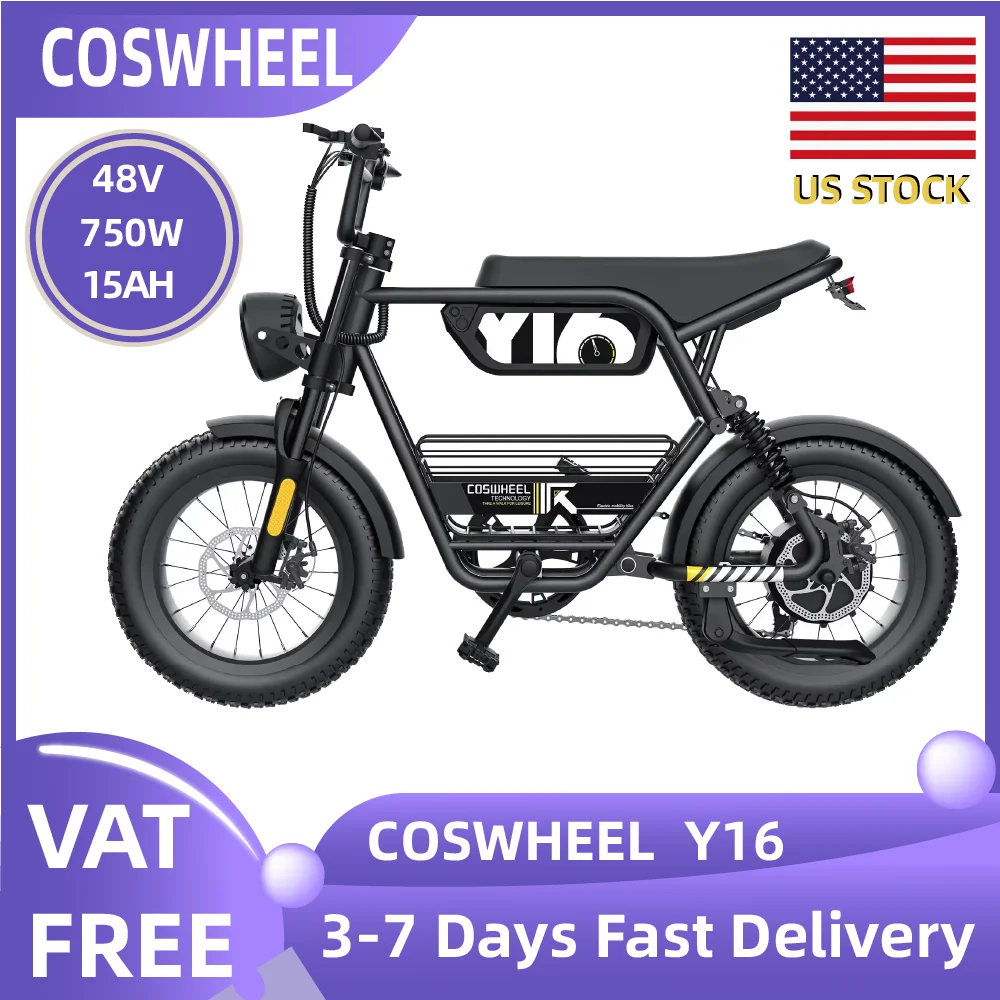 Электровелосипед COSWHEEL Y16 для взрослых, с двойной подвеской, аккумулятором 48В 15Ач, толстыми шинами 20*4.0, для любых дорог
Электровелосипед COSWHEEL Y16 для взрослых, с двойной подвеской, аккумулятором 48В 15Ач, толстыми шинами 20*4.0, для любых дорог
