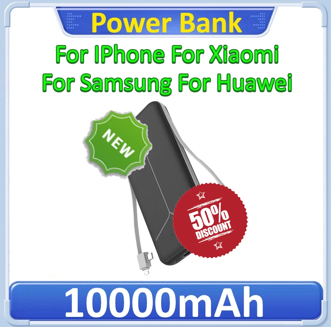 Power Bank 10000mAh for IPhone for Xiaomi for Samsung for Huawei with Plug Portable Charger External Battery Slim Powerbank
Power Bank 10000mAh for IPhone for Xiaomi for Samsung for Huawei with Plug Portable Charger External Battery Slim Powerbank