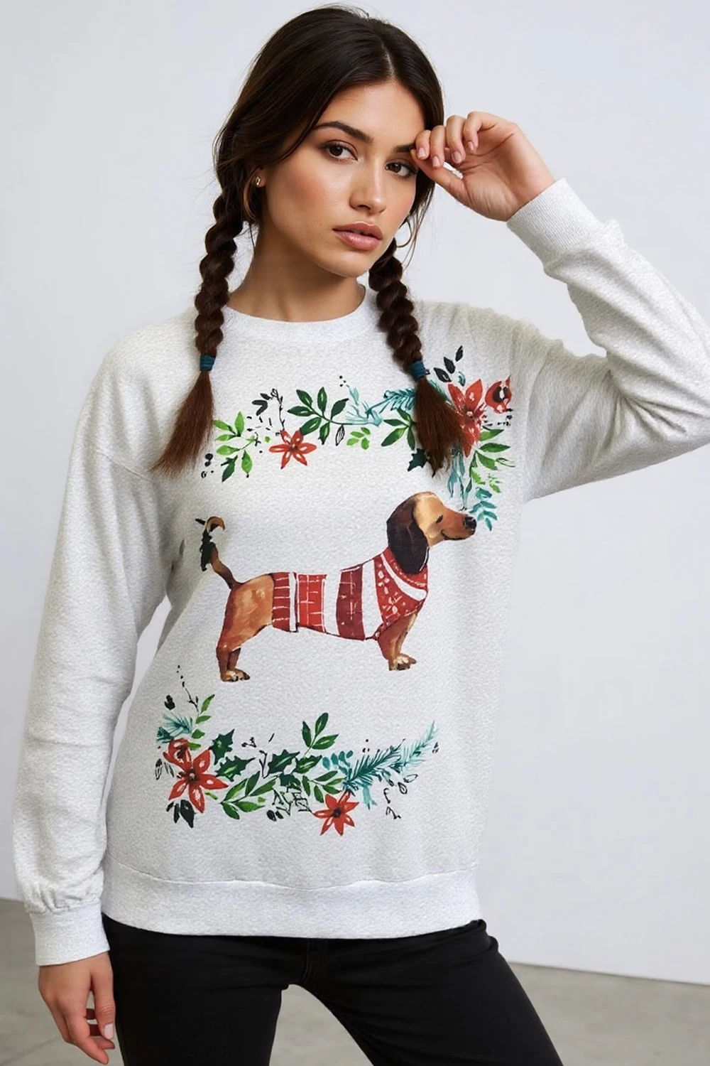 Women's Printed Pullover Hoodie – Oversized Round Neck Long Sleeve Sweatshirt, Casual Loose Fit Graphic Crewneck Tops Sweatshirt
Women's Printed Pullover Hoodie – Oversized Round Neck Long Sleeve Sweatshirt, Casual Loose Fit Graphic Crewneck Tops Sweatshirt