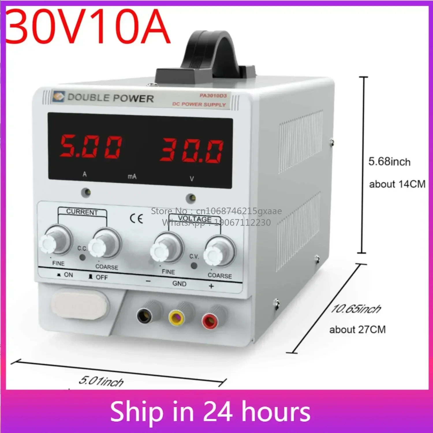 NEW 220V DC Laboratory Power Supply for Adjustable 30V 10A Regulated Lab Bench Power Supply Voltage Regulator Stabilizer
NEW 220V DC Laboratory Power Supply for Adjustable 30V 10A Regulated Lab Bench Power Supply Voltage Regulator Stabilizer