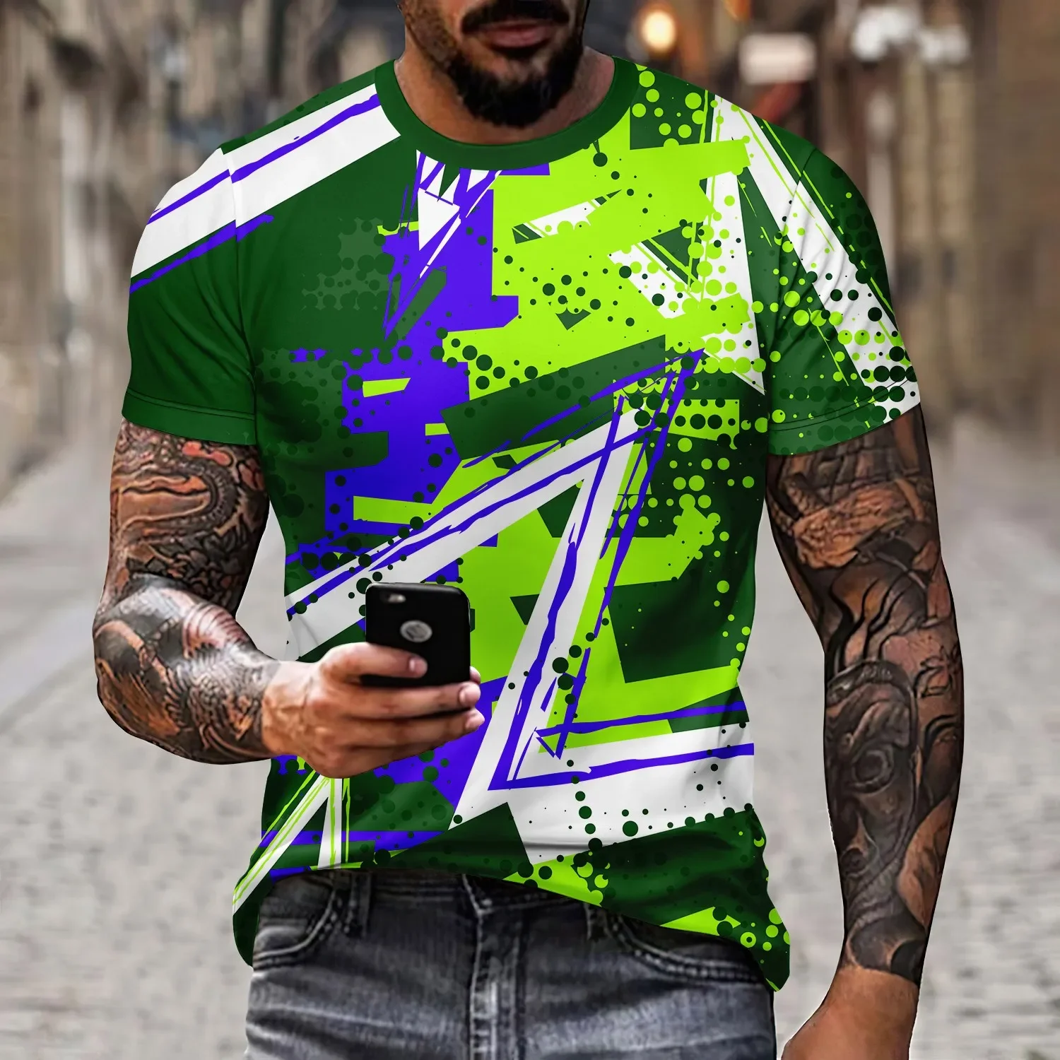 Summer New Fashion 3D Printing Casual Cool Street Travel Polyester Versatile Men's Round Neck Short Sleeve Top T-shirt
Summer New Fashion 3D Printing Casual Cool Street Travel Polyester Versatile Men's Round Neck Short Sleeve Top T-shirt