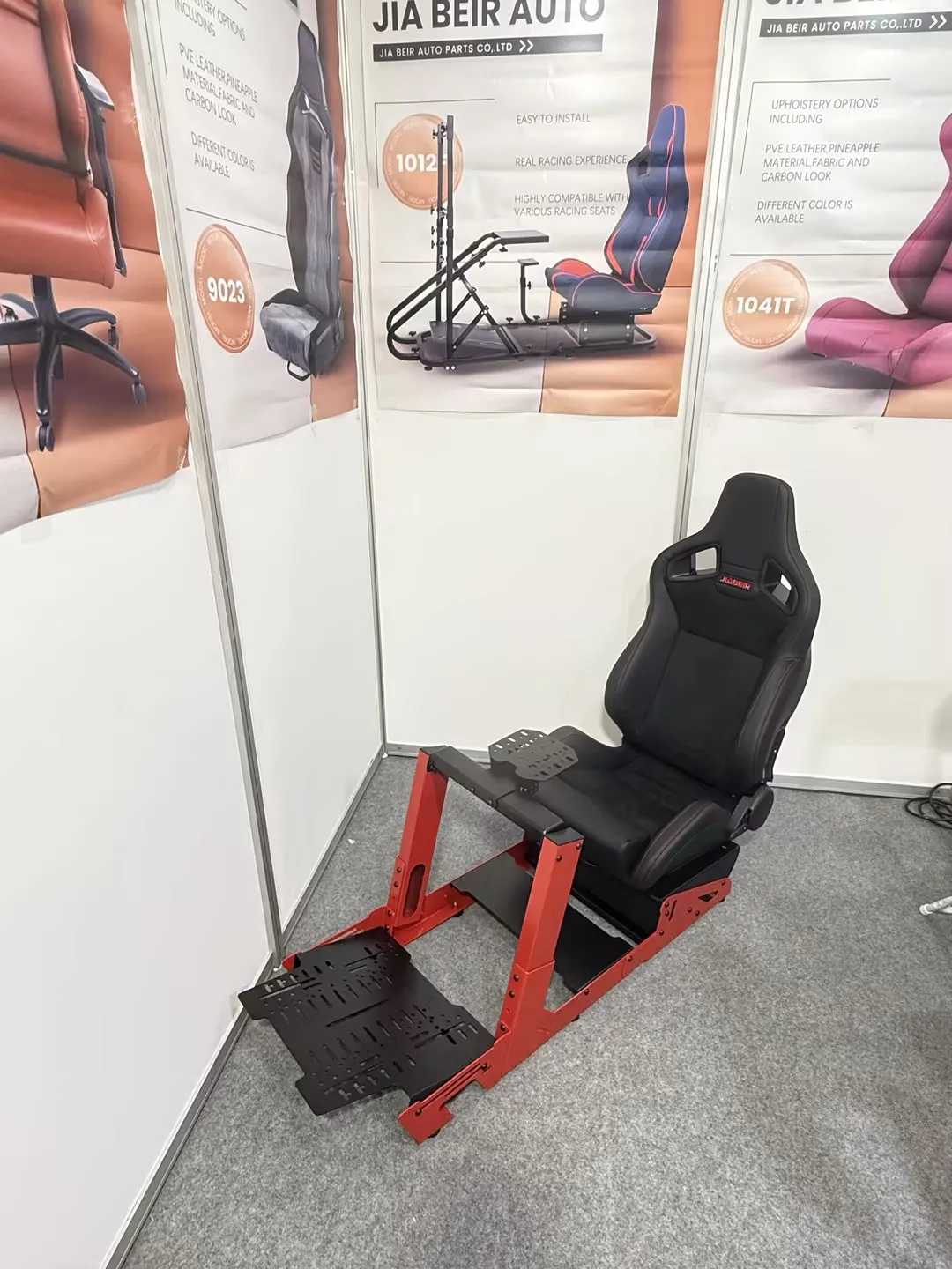 JIABEIR Ergonomic Racing Simulator Cockpit Black Anum Frame Adjustable Leatherette Seat Model For Carton Box
JIABEIR Ergonomic Racing Simulator Cockpit Black Anum Frame Adjustable Leatherette Seat Model For Carton Box
