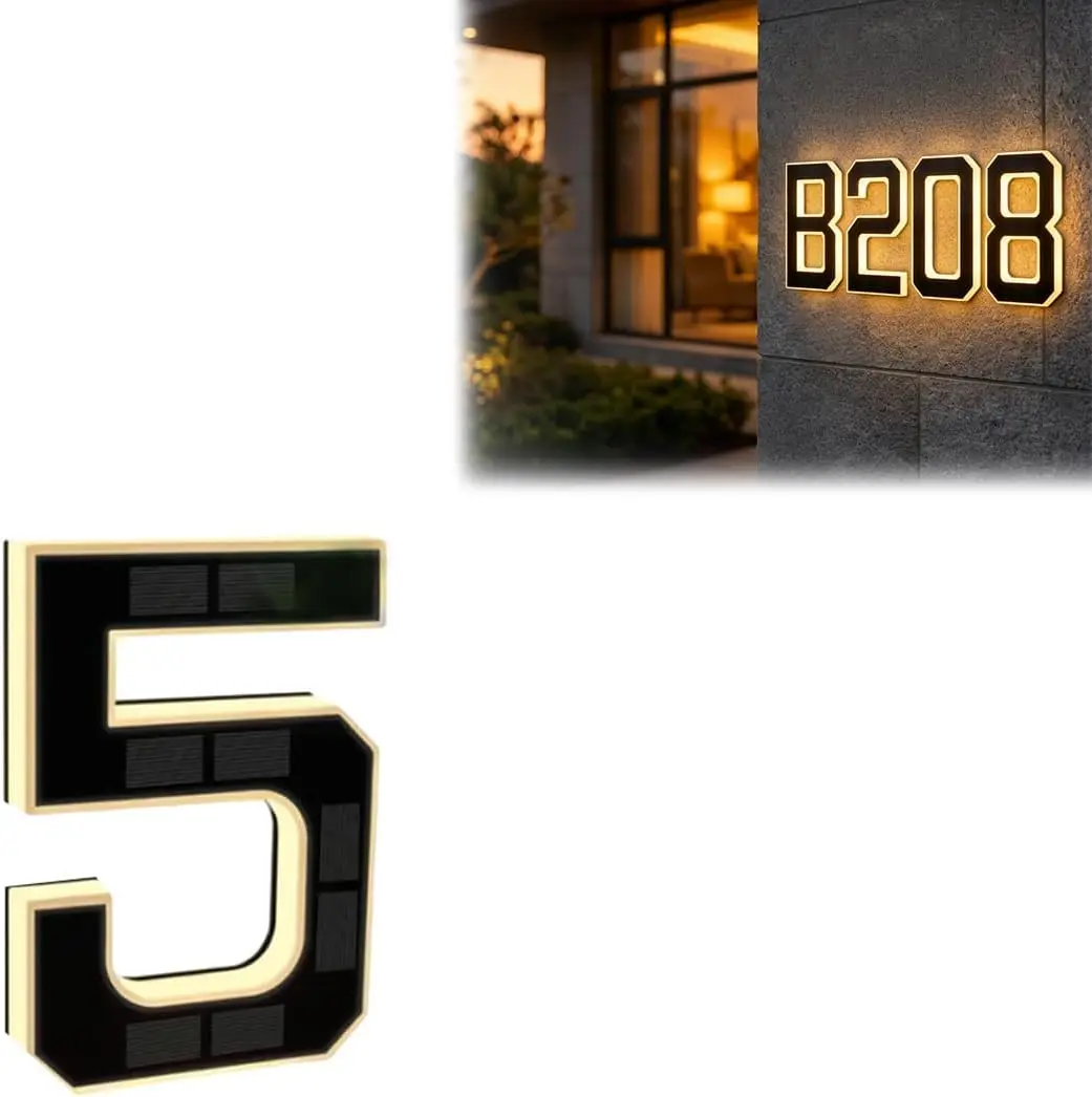 Solar Lighted House Numbers for Outside LED Illuminated Address Plaque Auto OnOff IP44 Waterproof Wall Mount
Solar Lighted House Numbers for Outside LED Illuminated Address Plaque Auto OnOff IP44 Waterproof Wall Mount