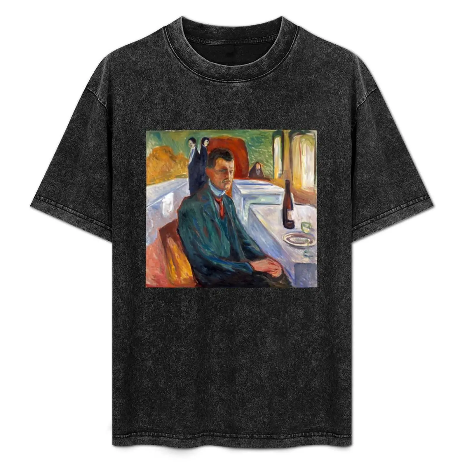 Self Portrait with Bottle of Wine by Edvard Munch Reproduction T-Shirt Soft Durable Cotton T-Shirt
Self Portrait with Bottle of Wine by Edvard Munch Reproduction T-Shirt Soft Durable Cotton T-Shirt