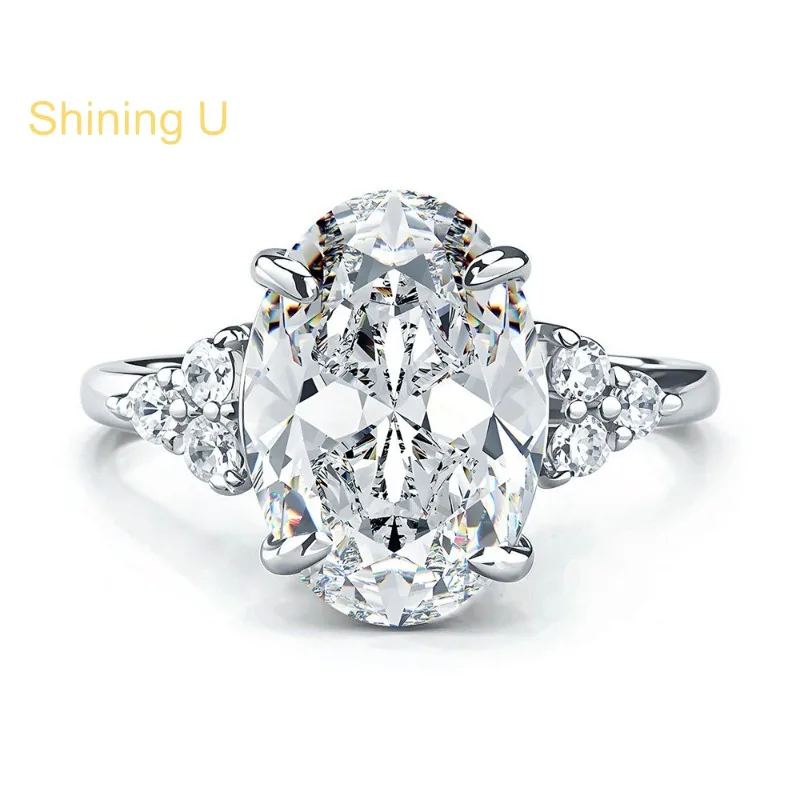 Shining U 925 Sterling Silver 8*12mm Oval High Carbon Diamond Gems Ring for Women Engagement Fine Jewelry
Shining U 925 Sterling Silver 8*12mm Oval High Carbon Diamond Gems Ring for Women Engagement Fine Jewelry