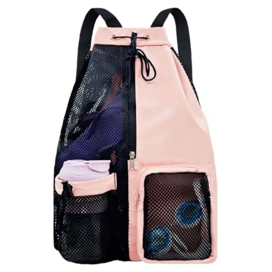 Mesh Beach Backpack with Wet Pocket Drawstring Pool Bag Waterproof Swimming Bag Gym Backpack for Men and Women
Mesh Beach Backpack with Wet Pocket Drawstring Pool Bag Waterproof Swimming Bag Gym Backpack for Men and Women