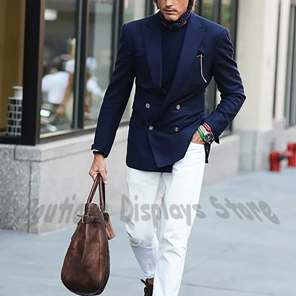 Italian Classic Men Suit Two Piece Double Breasted Separates Suit Slim Fit White Pants Daily Business Travel Outfit Smart Casual
Italian Classic Men Suit Two Piece Double Breasted Separates Suit Slim Fit White Pants Daily Business Travel Outfit Smart Casual