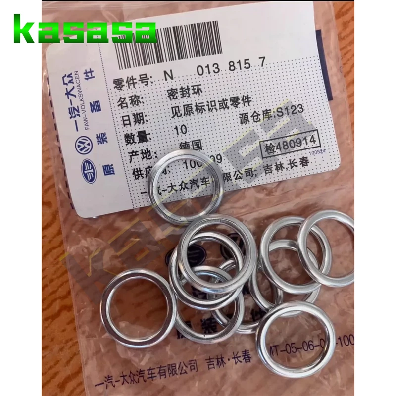 10PCS Oil Drain Plug Gaskets N0138157 For A-udi S4 A4 A6 A8 Q5 For VW Touareg 4.2L 14X20X1.5mm Oil Pan Screw Washer Gasket
10PCS Oil Drain Plug Gaskets N0138157 For A-udi S4 A4 A6 A8 Q5 For VW Touareg 4.2L 14X20X1.5mm Oil Pan Screw Washer Gasket