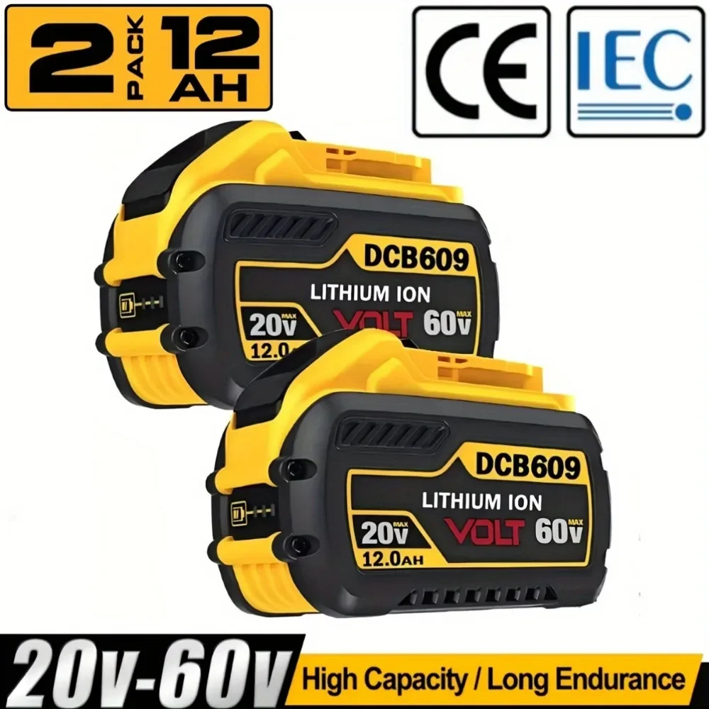 12.0Ah Lithium Ion Battery Replacement For DeWalt 20V/60V MAX Battery for Flexvolt DCB609 DCB612 DCB606 Cordless Power Tools And
12.0Ah Lithium Ion Battery Replacement For DeWalt 20V/60V MAX Battery for Flexvolt DCB609 DCB612 DCB606 Cordless Power Tools And