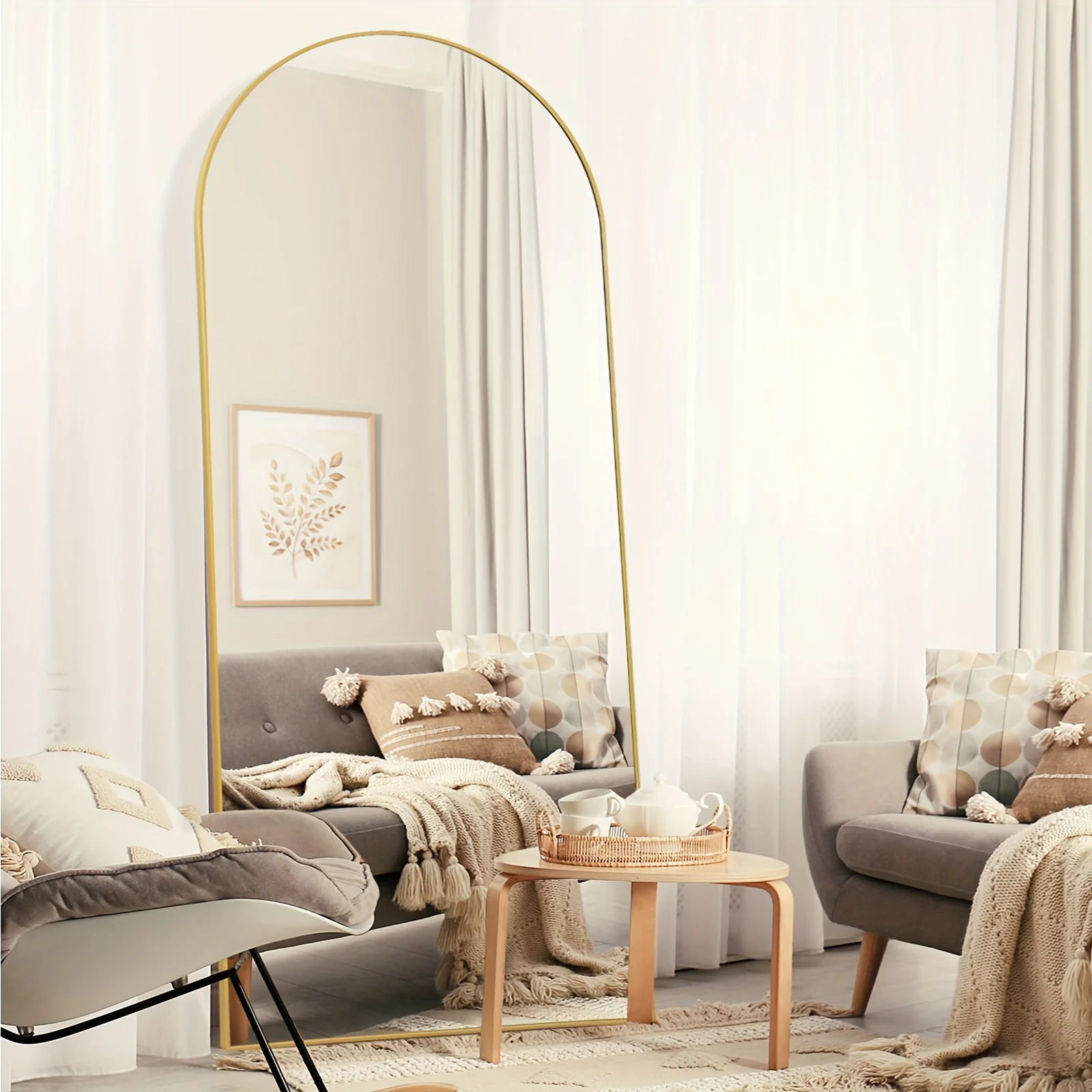 Arched Top Full Length Mirror, Wall-Mounted Or Freestanding, Ideal for Bedrooms And Living Rooms
Arched Top Full Length Mirror, Wall-Mounted Or Freestanding, Ideal for Bedrooms And Living Rooms