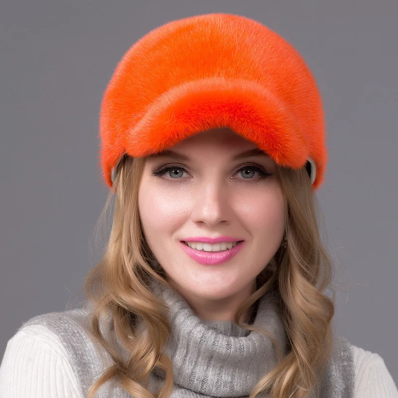 Whole Skin Mink Fur Straw Hat Orange Whole Mink Baseball Hat Women's Mink Ear Protection Hat Winter
Whole Skin Mink Fur Straw Hat Orange Whole Mink Baseball Hat Women's Mink Ear Protection Hat Winter