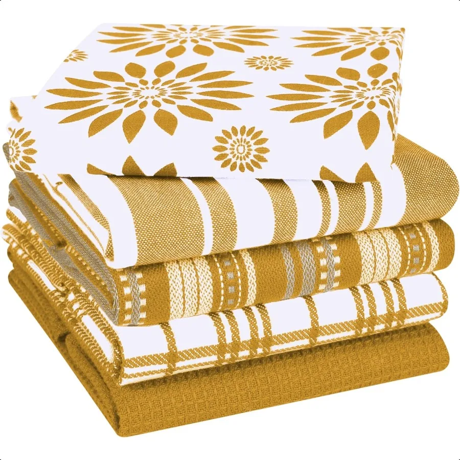 Assorted Kitchen Towels Large 16x26 inches 100 Cotton Set of 5 Soft Absorbent Washable Tea Towel for Kitchen Dish Cloths with H
Assorted Kitchen Towels Large 16x26 inches 100 Cotton Set of 5 Soft Absorbent Washable Tea Towel for Kitchen Dish Cloths with H