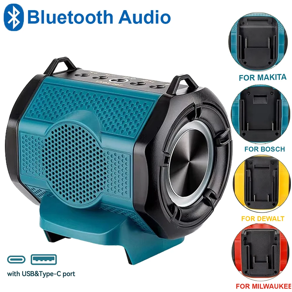 Portable Wireless Bluetooth Speaker For Makita/Dewalt/Milwaukee/Bosch 18V 20V Li-ion Battery Multicolored Lights Outdoor Speake
Portable Wireless Bluetooth Speaker For Makita/Dewalt/Milwaukee/Bosch 18V 20V Li-ion Battery Multicolored Lights Outdoor Speake