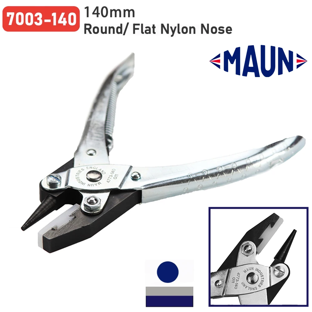 MAUN Round & Flat Nylon Jaws Parallel Pliers 140mm Non-Scratch Jewelry Wire Loops Forming Earrings Making Pliers Spring Return
MAUN Round & Flat Nylon Jaws Parallel Pliers 140mm Non-Scratch Jewelry Wire Loops Forming Earrings Making Pliers Spring Return