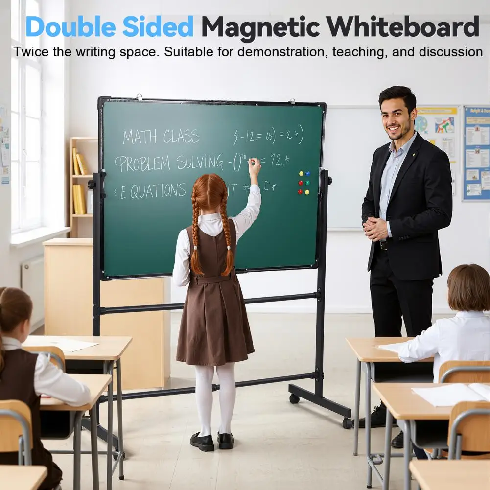 Reversible Whiteboard/Chalkboard on Wheels, Height Adjustable, 2-in-1 Rolling Mobile Blackboard for Office, Classroom & Home
Reversible Whiteboard/Chalkboard on Wheels, Height Adjustable, 2-in-1 Rolling Mobile Blackboard for Office, Classroom & Home
