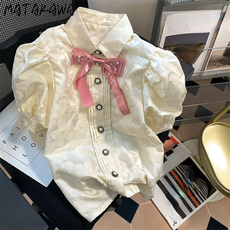 Matakawa Puff Sleeve Flowers Women Shirts&blouses Vintage Spring Summer Bow Blusas Mujer Korean Fahion Sweet Chic Camisas
Matakawa Puff Sleeve Flowers Women Shirts&blouses Vintage Spring Summer Bow Blusas Mujer Korean Fahion Sweet Chic Camisas