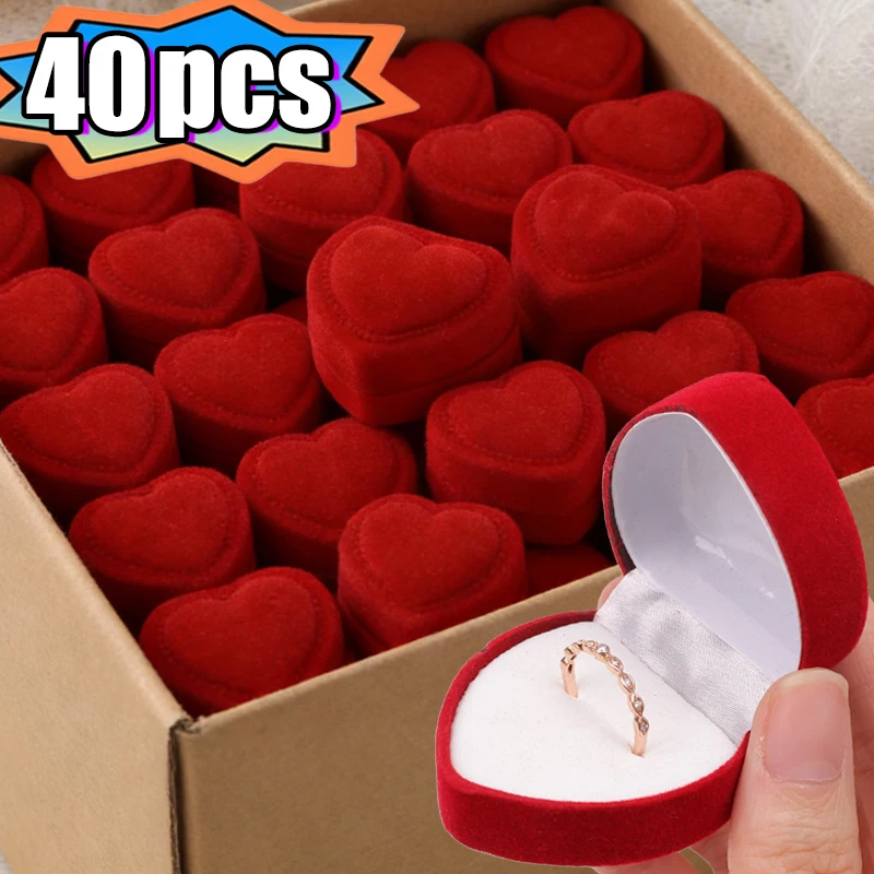 1-40pcs Heart Shape Ring Organizer Jewelry Boxes Red Velvet Ring Storage Case for Wedding Ceremony and Valentine’s Day
1-40pcs Heart Shape Ring Organizer Jewelry Boxes Red Velvet Ring Storage Case for Wedding Ceremony and Valentine’s Day