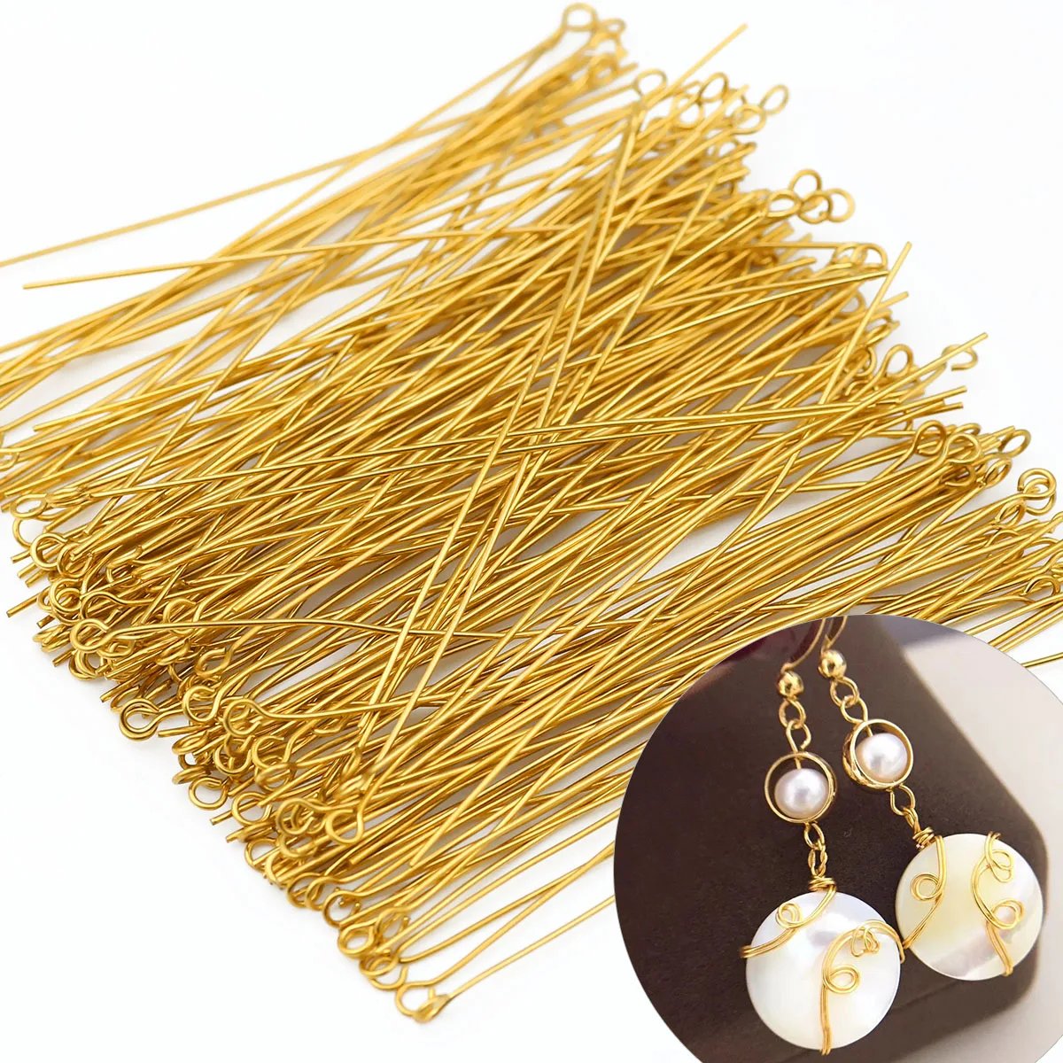 20Pcs/Lot 25/30/35/40/50/70mm Stainless steel Gold Color "9" Shape Eye Pin Head Pins DIY Jewelry Making Accessories Craft
20Pcs/Lot 25/30/35/40/50/70mm Stainless steel Gold Color "9" Shape Eye Pin Head Pins DIY Jewelry Making Accessories Craft