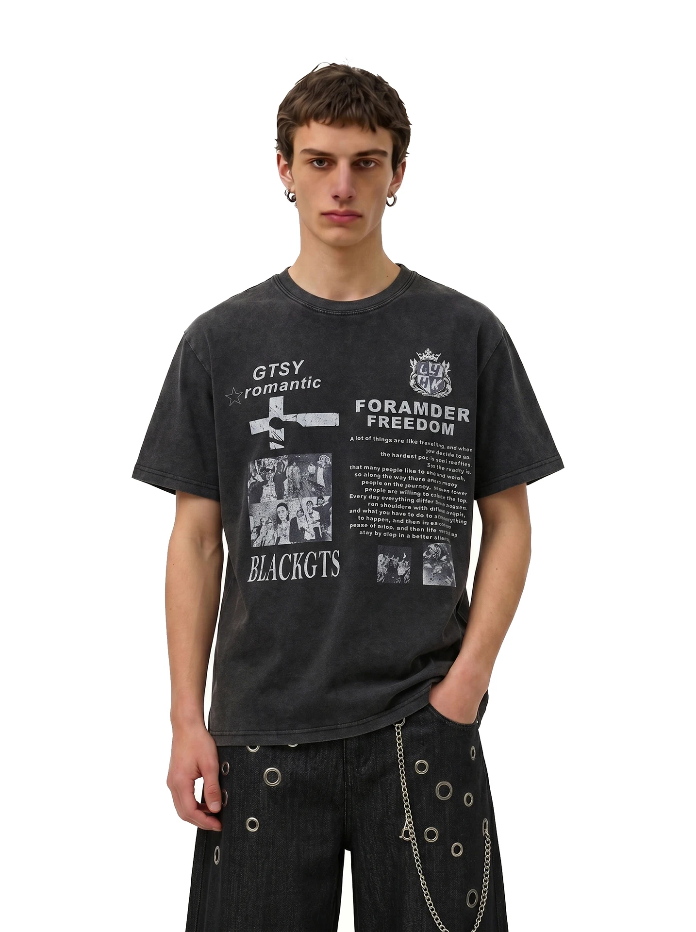BETEBULE American Retro Washed Print round Neck Short Sleeve Men's T-shirt Summer High Street Trend Loose Top Breathable Comf...
BETEBULE American Retro Washed Print round Neck Short Sleeve Men's T-shirt Summer High Street Trend Loose Top Breathable Comf...