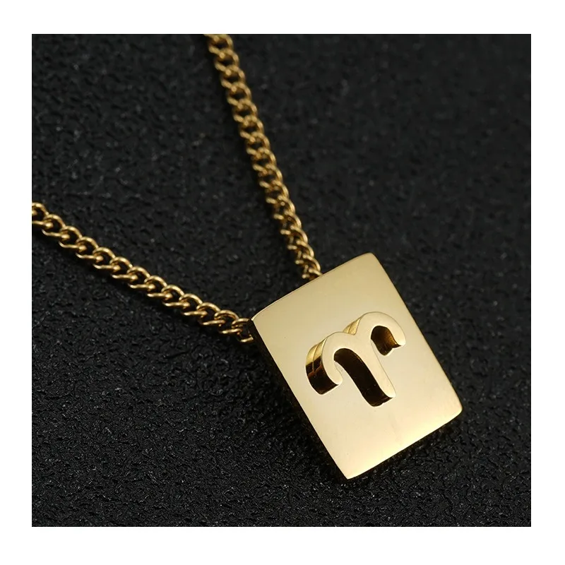 Stainless Steel Twelve Constellation Necklace Women's Fashion Titanium Steel Square Constellation Necklace Pendant
Stainless Steel Twelve Constellation Necklace Women's Fashion Titanium Steel Square Constellation Necklace Pendant