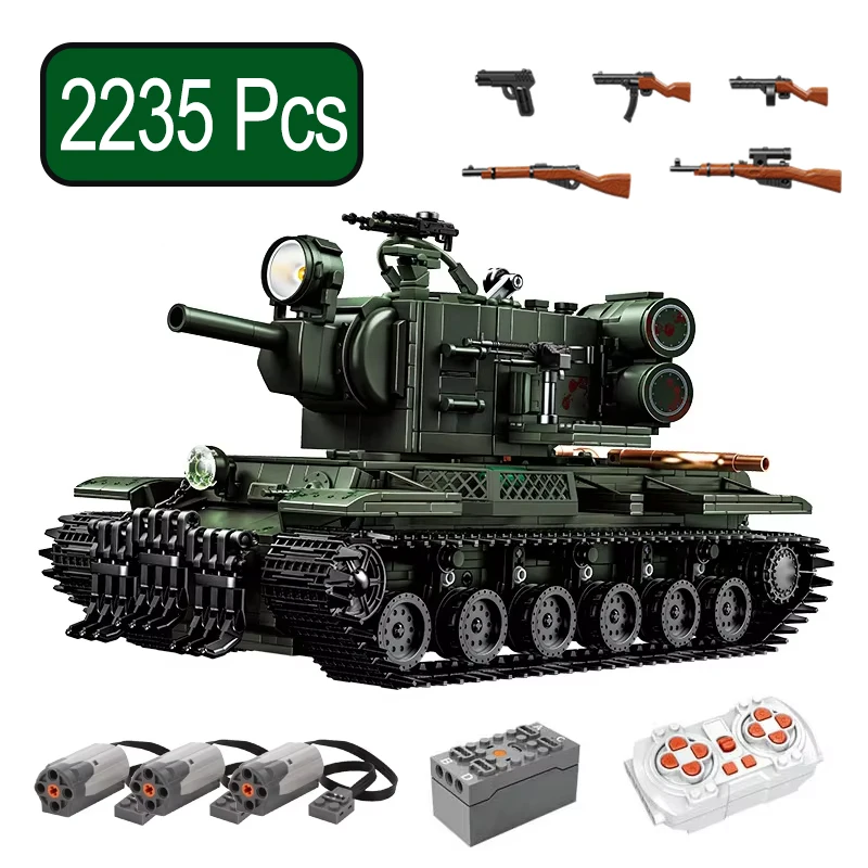 MOC RC WW2 Military MAUs KV2 Tank Building Blocks Remote Control Heavy Tank Bricks Assembling Toys Children Christmas Gifts
MOC RC WW2 Military MAUs KV2 Tank Building Blocks Remote Control Heavy Tank Bricks Assembling Toys Children Christmas Gifts