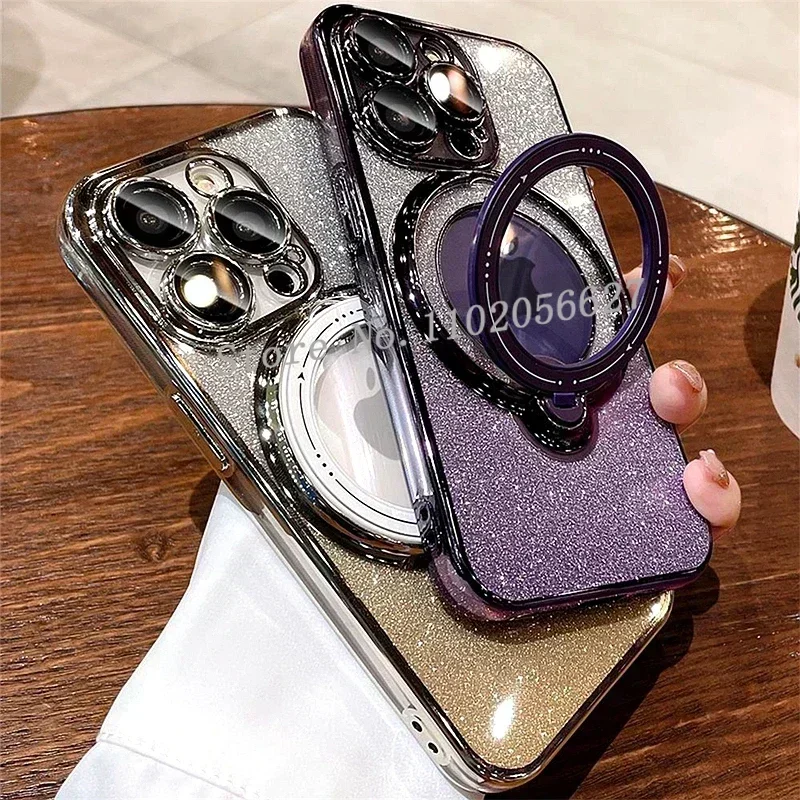 Luxury Magsafe Wireless Charging Phone Case For iPhone 11 12 13 14 15 Pro Max Plus Glitter Magnetic Ring Bracket Bumper Cover
Luxury Magsafe Wireless Charging Phone Case For iPhone 11 12 13 14 15 Pro Max Plus Glitter Magnetic Ring Bracket Bumper Cover