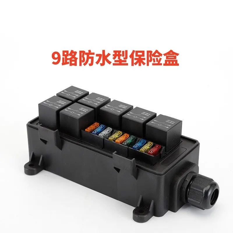 Car RV Yacht 9-way waterproof 12V24V multi-channel spotlight modified relay control fuse box
Car RV Yacht 9-way waterproof 12V24V multi-channel spotlight modified relay control fuse box