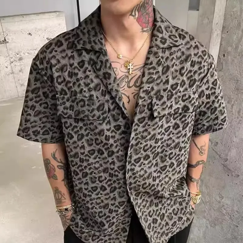 Summer Large Size 300 Pounds American Retro Leopard Print Short Sleeve Casual Shirt Men's Cuban Collar Top High Sensation
Summer Large Size 300 Pounds American Retro Leopard Print Short Sleeve Casual Shirt Men's Cuban Collar Top High Sensation